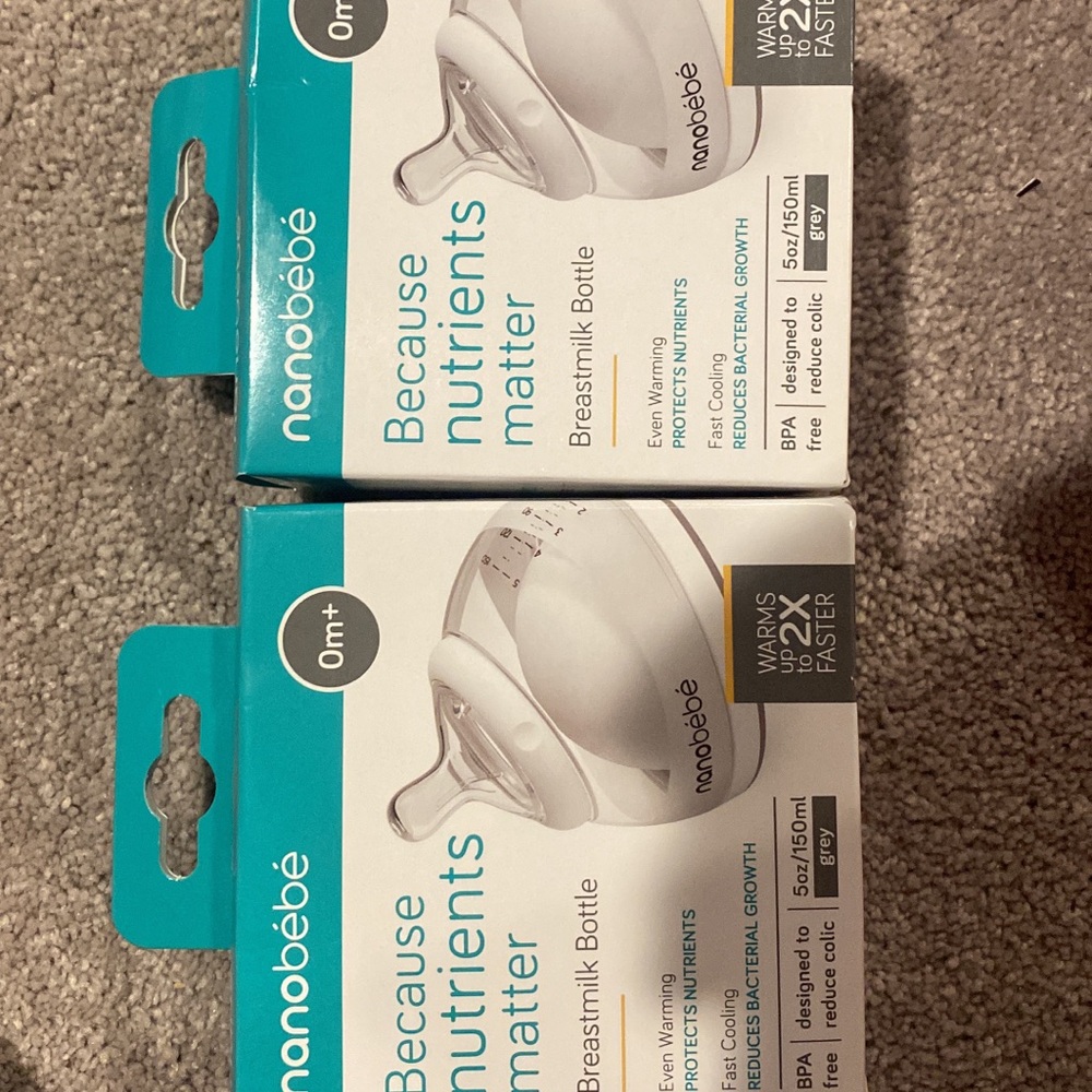 2 BNIB Nanobebe Bottles